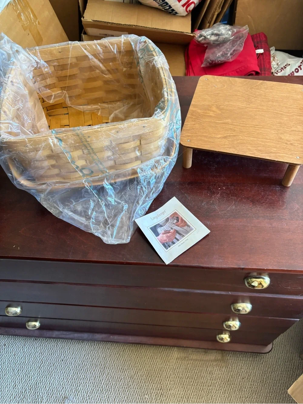 Longaberger Natural Wood Woven Basket with Double Handles